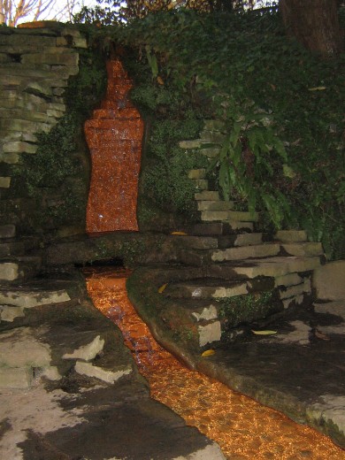  Chalice Well Garden, showing the iron rich water