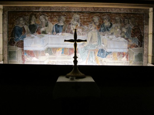 Mozaic behind the alter Crowan Church